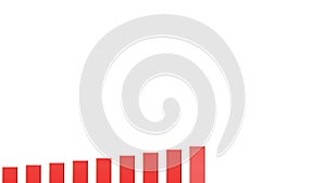 Red bar chart showing growth on white background