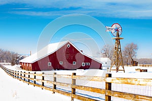 Red Barn at 17 Mile Farm House in Aurora, Colorado