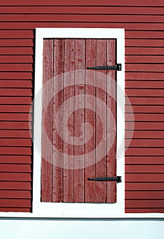 Red barn door