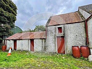 Red Barn doors on country shed, Ireland