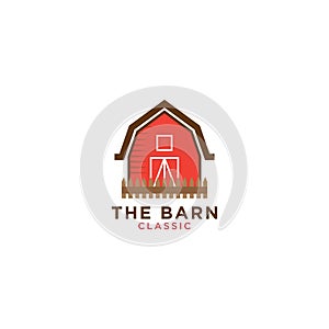 Red barn logo design template