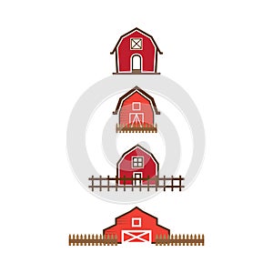 Red barn logo design template