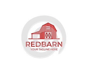 Red Barn Logo Template. Farm Vector Design