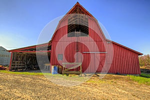 Red Barn in Oregon Farmland photo