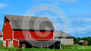 Red Barn with outbuildings in Wisconsin