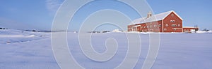 Red Barn in snow,