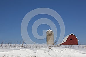 Red Barn in Snow