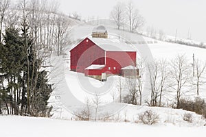 Red Barn and Snow