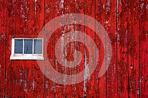 Red Barn Wall Siding, With Window