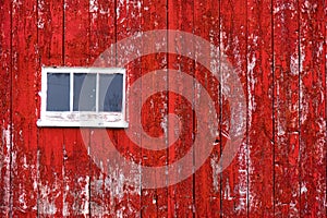 Red Barn Wall Siding with window
