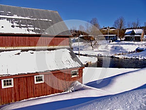 Red Barn on a winter day