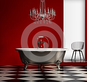 Red baroque classic bathtub