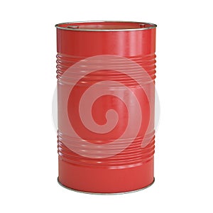 Red barrel isolated on the white background 3d rendering