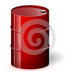 Red barrel vector illustration.