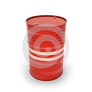 Red barrel on a white background