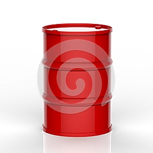 Red barrel on white background