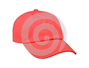 Red baseball cap isolated