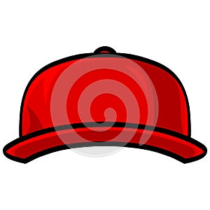 Red Baseball Cap Snapback Red Hat Drawing Vector Illustration