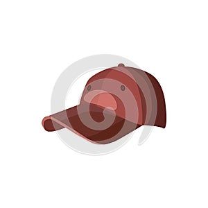 Red baseball hat icon, cartoon style