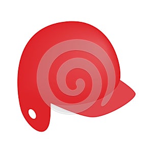 Red baseball helmet isometric 3d icon