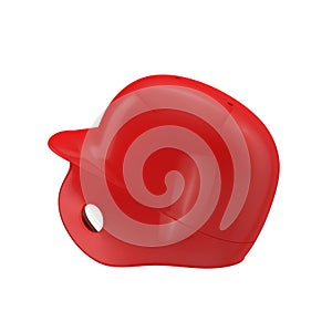 Red baseball helmet on white. 3D illustration