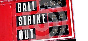 Red Baseball Scoreboard Ball Strike Out