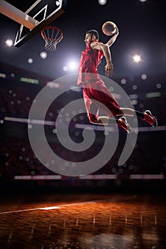 Red Basketball player in action