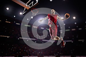 Red Basketball player in action