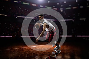 Red Basketball player in action