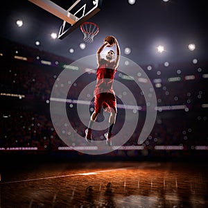 Red Basketball player in action