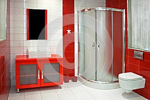 Red bathroom