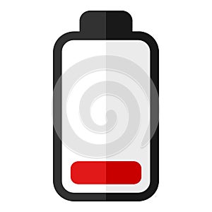 Red Battery Energy Indicator Flat Icon