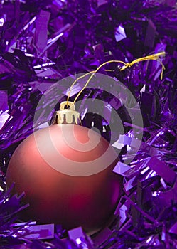 Red Bauble purple tinsel