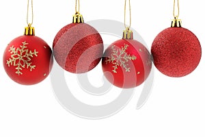 Red baubles Christmas background