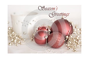 Red baubles in Christmas scene photo