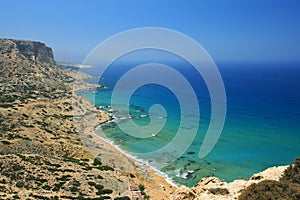 Red Beach in Matala, Crete, Greece