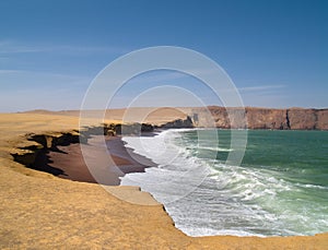 Red beach at Paracas, Peru