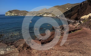 Red beach. Santorini, Cycladic Islands, Greece. Beautiful summer landscape with one of the most famous beaches in the world