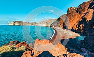 Red Beach on Santorini Greece