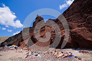 Red Beach on Santorini island, Greece