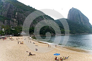 Red beach and sugar loaf photo