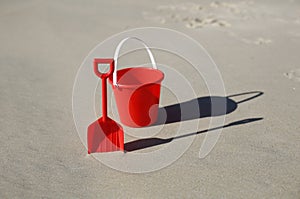 Red beach toys