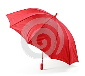 Red beach umbrella