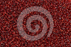 Red beads glittering background