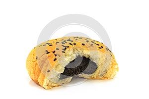 Red bean bread on white
