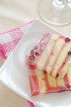 Red bean jelly sponge cake