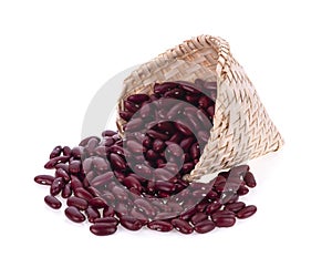 Red bean  on white background