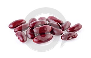 Red beans isolated on the white background