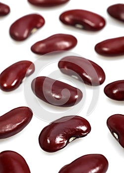 Red Beans, phaseolus vulgaris, Dried Vegetables against White Background