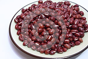 Red beans in plate